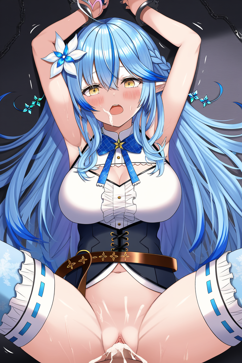 ai_generated bondage handcuffs hololive hololive_japan virtual_youtuber yukihana_lamy