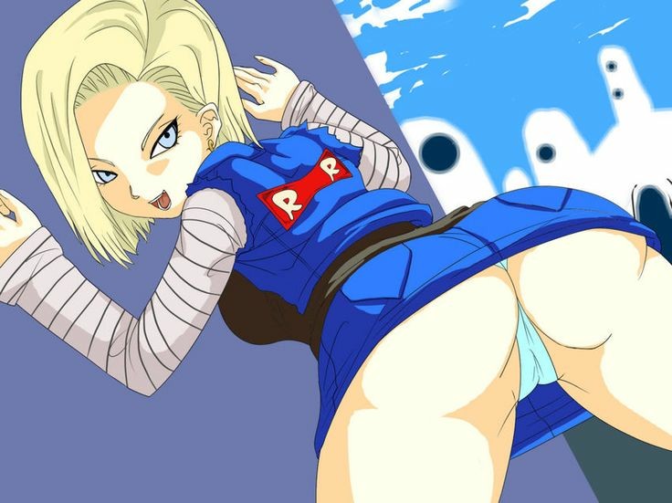 1girls, android 18, artist request, ass, dragon ball, female, female only, lingerie, milf, solo, thong