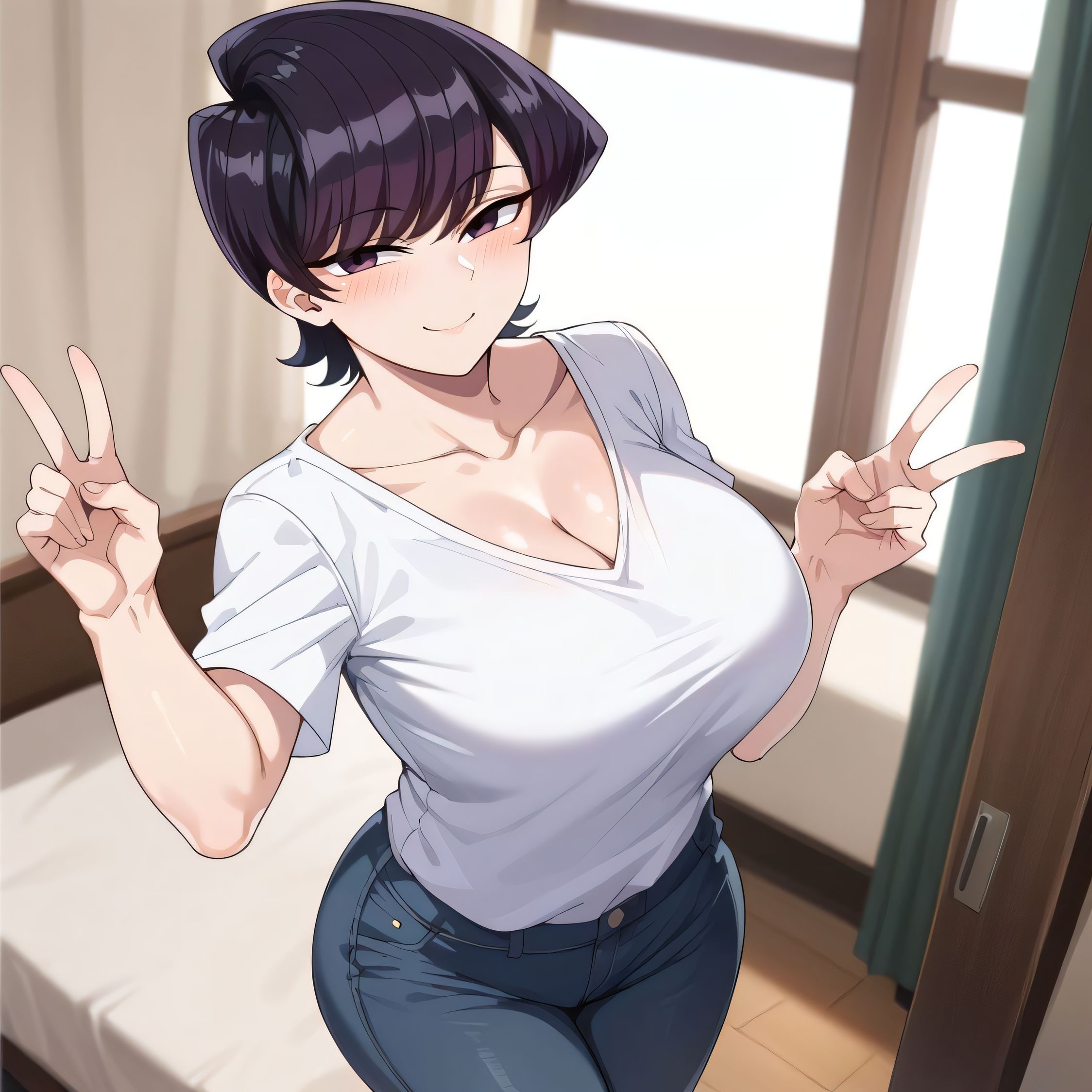 1girls, ai generated, alternate breast size, ass, ass focus, big breasts, bikini, blowjob, breasts, busty, cleavage, cowgirl position, cum, cum in mouth, cum in pussy, cum inside, curvaceous, curvy, curvy body, curvy female, curvy figure, doggy style, double v, fellatio, female, from behind position, huge breasts, irrumatio, komi shuuko, komi-san wa komyushou desu, large breasts, mature female, missionary position, nipples, pussy, pussy focus, reverse cowgirl position, short hair, solo, spooning, spread legs, sweat, sweating, sweaty, sweaty body, sweaty breasts, swimwear, thick thighs, thighs, v, voluptuous