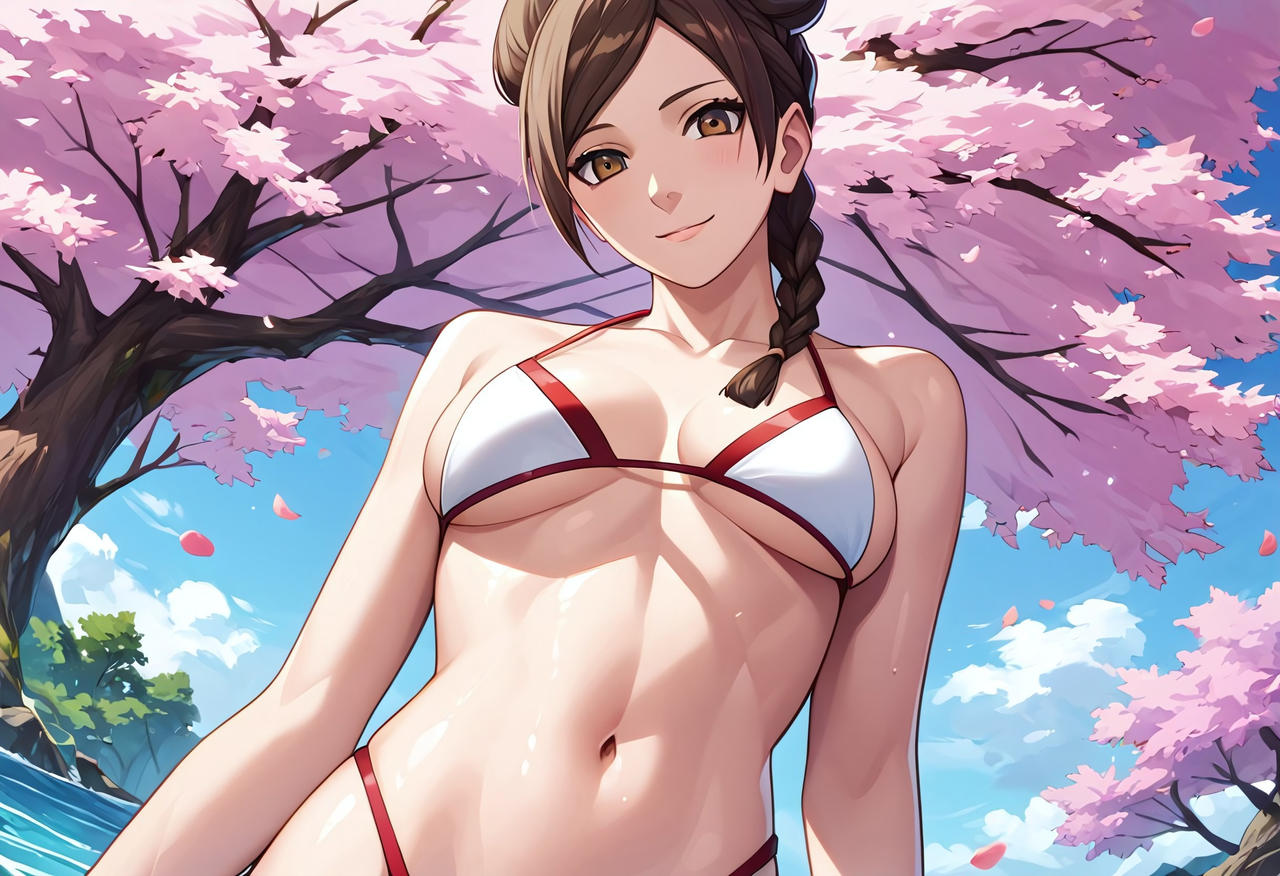 1girls abs ai_generated bare_arms bare_shoulders bare_thighs belly_button big_breasts bikini bikini_bottom bikini_top blush braided_hair braided_ponytail breasts brown_eyes brown_hair cherry_blossoms cleavage female female_focus female_only g-string hair_buns hair_ribbon hi_res high_resolution highres inner_sideboob large_breasts light-skinned_female light_skin lips lipstick looking_at_viewer looking_down makeup naruto naruto:_the_last naruto_(series) naruto_shippuden nature nature_background outdoors outside pale-skinned_female pale_skin perky_breasts pink_lips pink_lipstick pinup ponytail red_panties red_thong ribbon shounen_jump shueisha sideboob skimpy skimpy_bikini smile smiling smiling_at_viewer solo solo_female solo_focus swimsuit teen teenage_girl teenager tenten thong tied_hair toned toned_female underboob very_high_resolution weekly_shonen_jump white_bikini white_bikini_top white_swimsuit yjoos