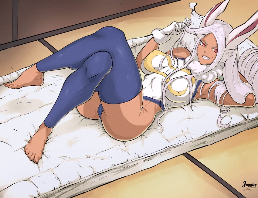 animal humanoid, big breasts, breasts, breasts apart, female, juggler (artist), legwear, miruko, my hero academia, rumi usagiyama, thighs