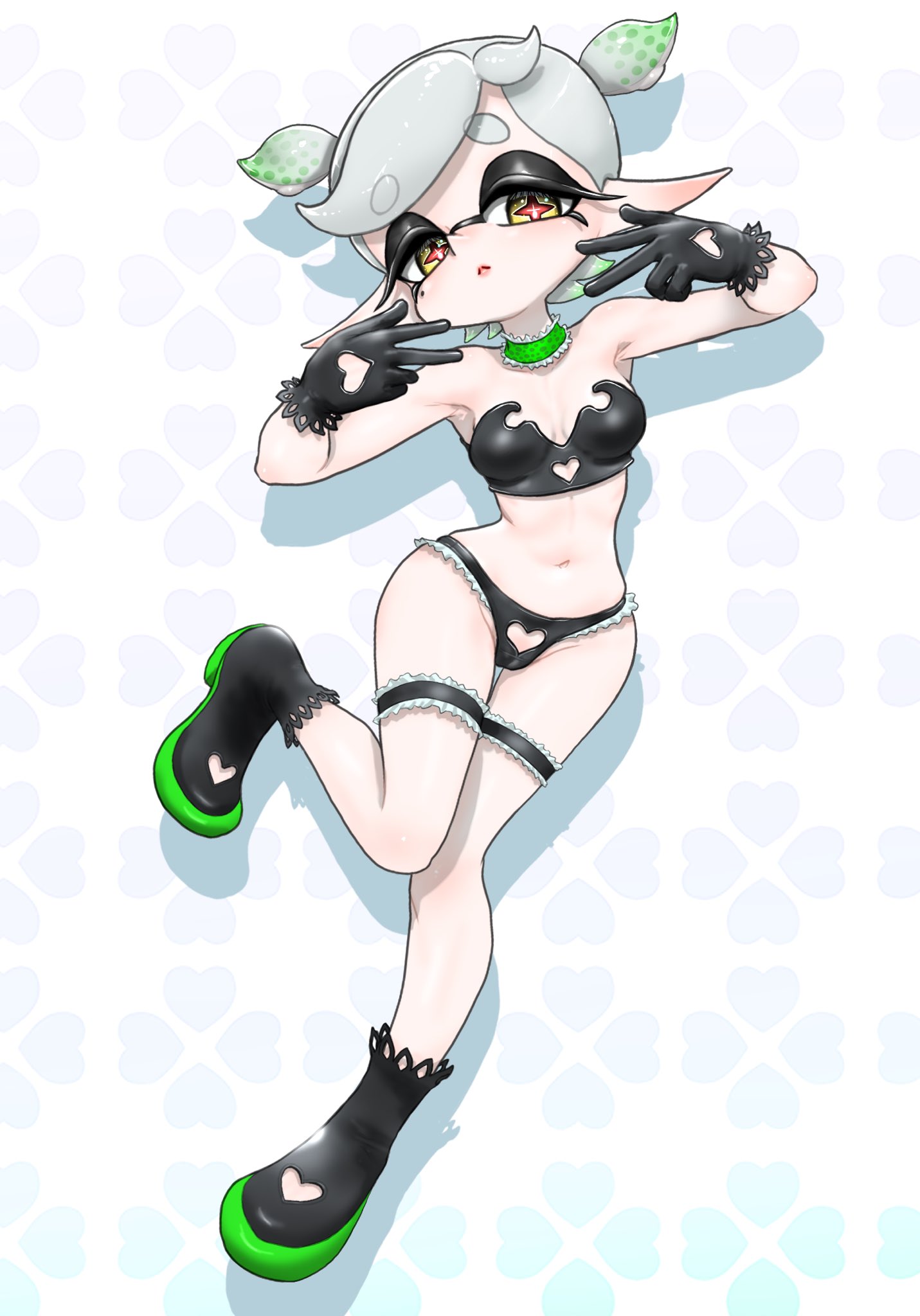 bra inkling inkling_girl koharuno2 marie_(splatoon) panties splatoon splatoon_(series) squid_sisters tagme tentacle_hair