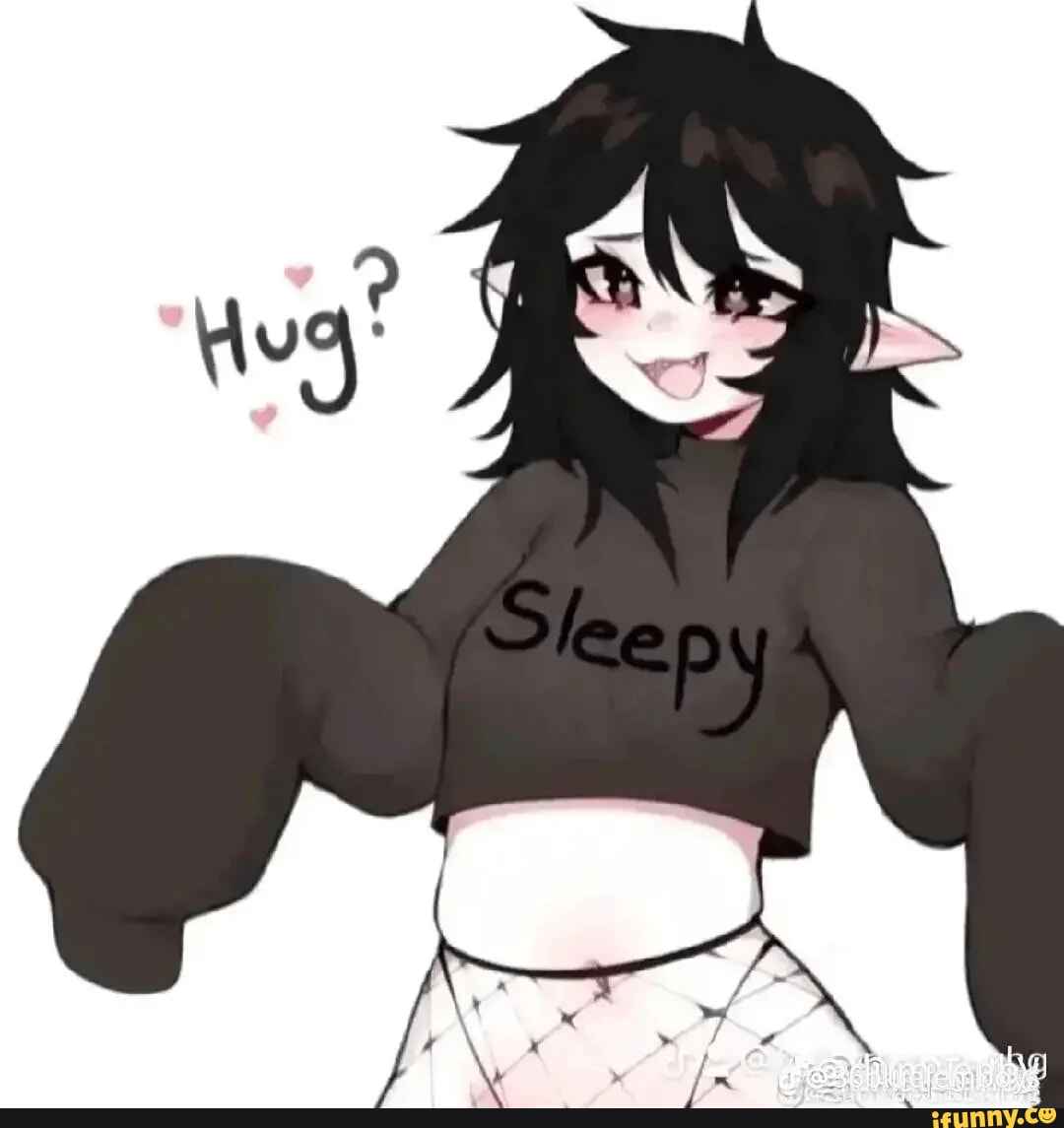 belly button, bikini, black hair, blush, blushing, cute, elf, elf ears, elf female, elf girl, english text, female, female only, flat chest, mistysnugglebug, oversized clothes, oversized hoodie, red cheeks, sleepy (mistysnugglebug), solo female, text, text on clothing, thighhighs