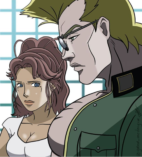 battle_tendency girl_staring_at_guy's_chest jjba jojo's_bizarre_adventure jojo_no_kimyou_na_bouken meme rudolph_von_stroheim yana_medovyxa