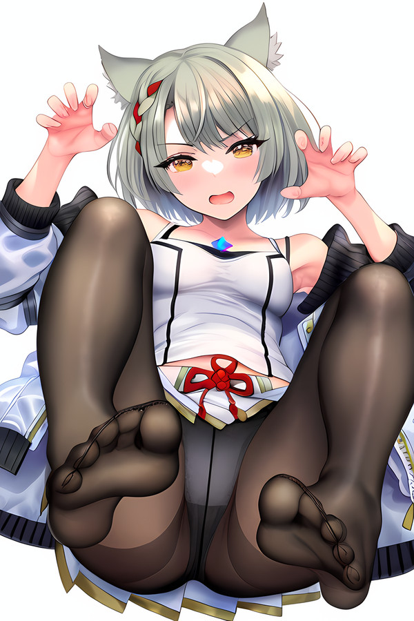 ai_generated cat_ears cat_girl catgirl core_crystal cute cute_expression cute_face cute_girl feet feline female_focus foot_focus foot_play foot_worship mio_(xenoblade) nylons pampering panties paws petite petite_body petite_female pussy small_feet toes upskirt worship xenoblade_(series) xenoblade_chronicles_3