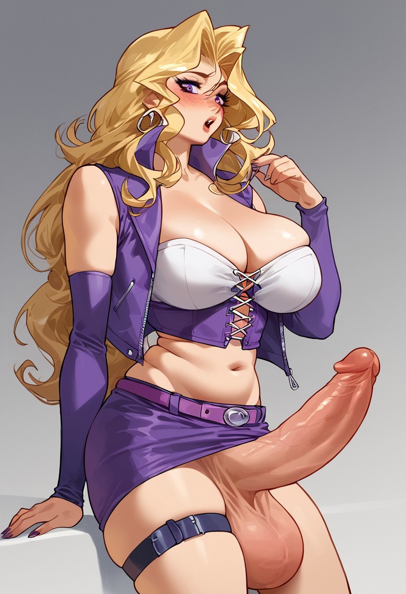 ai_generated big_balls big_breasts big_penis futa_only futanari gvukub mai_valentine solo_futa yu-gi-oh!