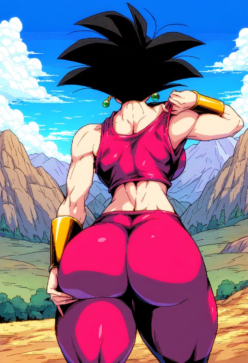 1girls ai_generated base_form_kefla black_hair bubble_ass bubble_butt clothed_female clothing curvy curvy_body curvy_female curvy_figure curvy_hips curvy_thighs dat_ass dragon_ball dragon_ball_super female female_only fusion kefla pink_clothes pink_clothing spiked_hair sudospritez tagme tight_clothing