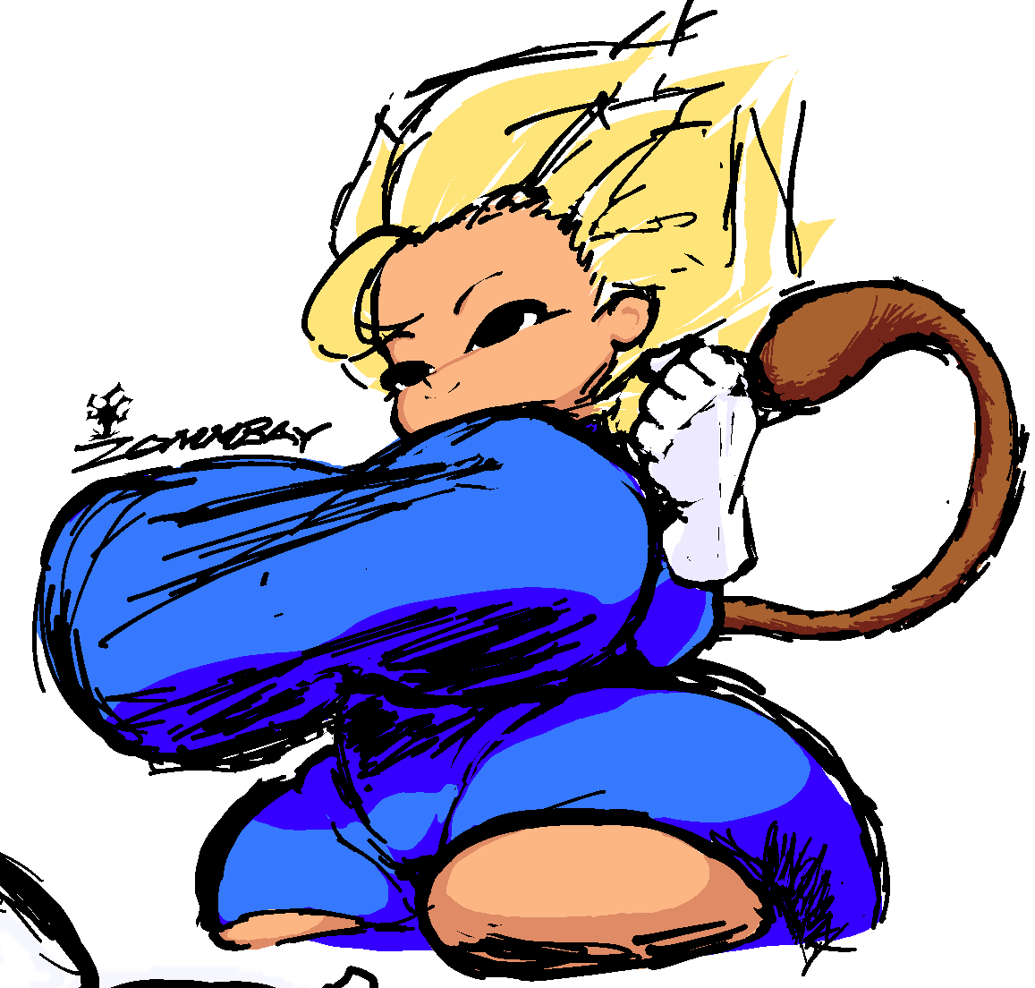 artist_logo artist_name ass big_ass big_breasts big_thighs blonde_female blonde_hair breast_focus breasts cute dark_skin gloves hips hips_wider_than_shoulders hourglass_figure huge_ass huge_breasts huge_thighs monkey_tail ripped_clothing saiyan saiyan_armor saiyan_girl saiyan_tail shortstack skin_tight skin_tight_suit smaller_female spiky_hair tail tan_body tan_skin thick_thighs thighs thin_waist transformation upward_shot wide_hips zommbay