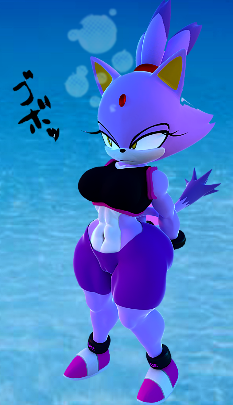 1girls 3d 3d_(artwork) air_bubbles anthro asphyxiation big_breasts blaze_the_cat breasts bubbles cameltoe clothed crop_top domestic_cat drowning female furry navel peril sega shoes shorts solo sonic_(series) sonic_the_hedgehog_(series) suffocation sushikawa_sujiemon tight_clothing underwater underwater_peril water water_torture weights