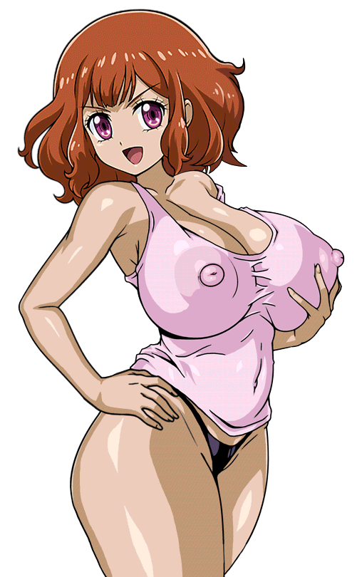 alternate_breast_size areola areolae atachi_mimi big_areola big_areolae big_breasts big_nipples bimbo breast_grab breasts brown_hair gigantic_breasts grabbing_own_breasts huge_areola huge_areolae huge_breasts huge_nipples impossible_clothes impossible_clothing impossible_shirt large_areolae large_areolae large_breasts large_nipples looking_at_viewer nipple_bulge nipples nipples_visible_through_clothing thong tight tight_clothes tight_clothing tight_shirt xoooooooox_(artist) yu-gi-oh! yu-gi-oh!_sevens