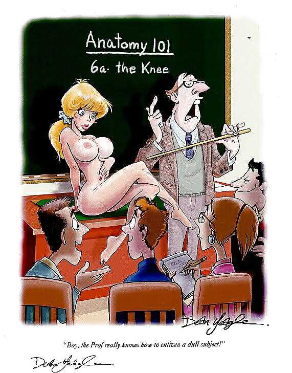 2d 2girls 4boys anatomy barefoot big_breasts blonde_female blonde_hair breasts classroom clothed_female_nude_female clothed_male_nude_female completely_nude completely_nude_female dean_yeagle female full_body knees large_breasts male multiple_boys naked naked_female nude nude_female ponytail professor teacher