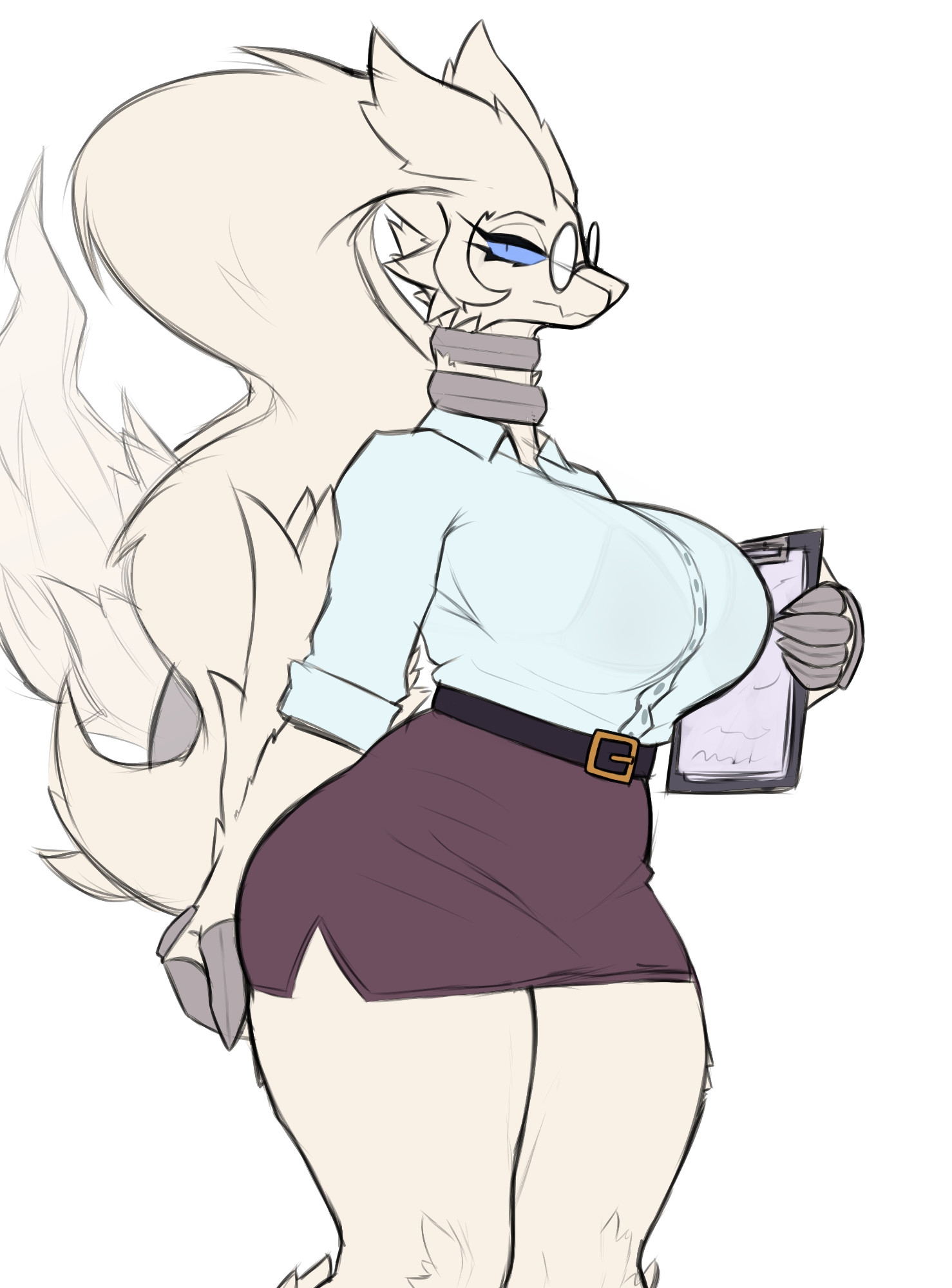 1girls, anthro, big breasts, breasts, fangs, female, furry, generation 5 pokemon, glasses, huge breasts, mistrct, pokemon, pokemon (species), reshiram, solo, solo female, tagme, thick thighs, white background, wide hips