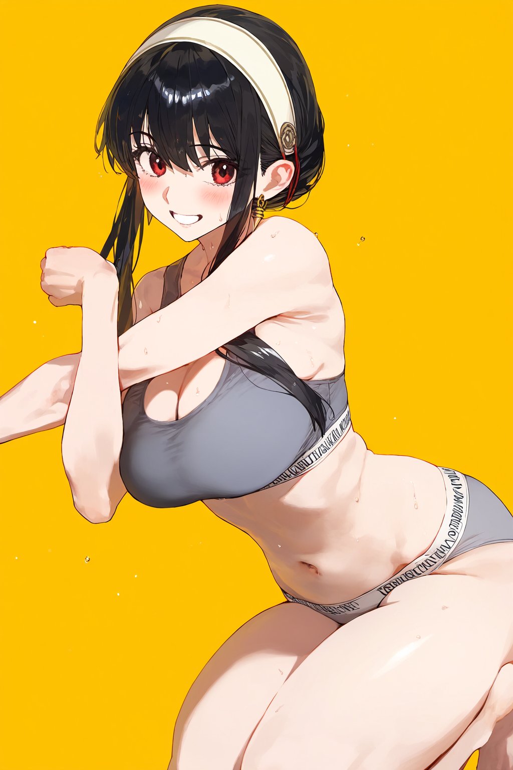 ai_assisted ai_generated big_breasts black_hair hodarake hourglass_figure lingerie lingerie_only long_hair looking_at_viewer red_eyes smiling_at_viewer spy_x_family tagme terta_(artist) thick thick_ass thick_thighs underwear wide_hips yor_briar yor_forger