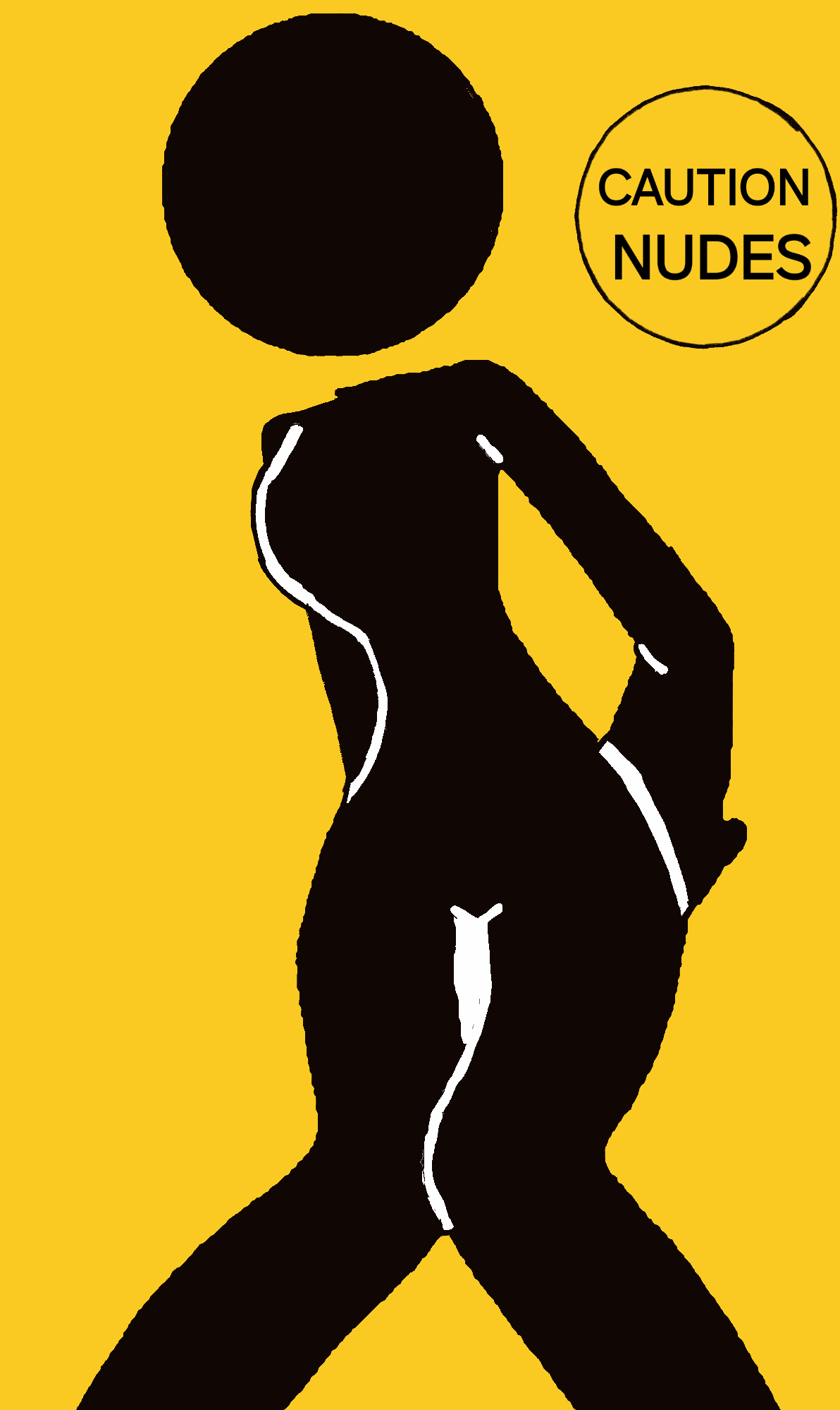 2025 :3 artist_request black_body black_text caution_sign curvy_figure faceless_character female_only fuck_you simple simple_background text text_bubble warning_sign wet_floor_sign yellow_background