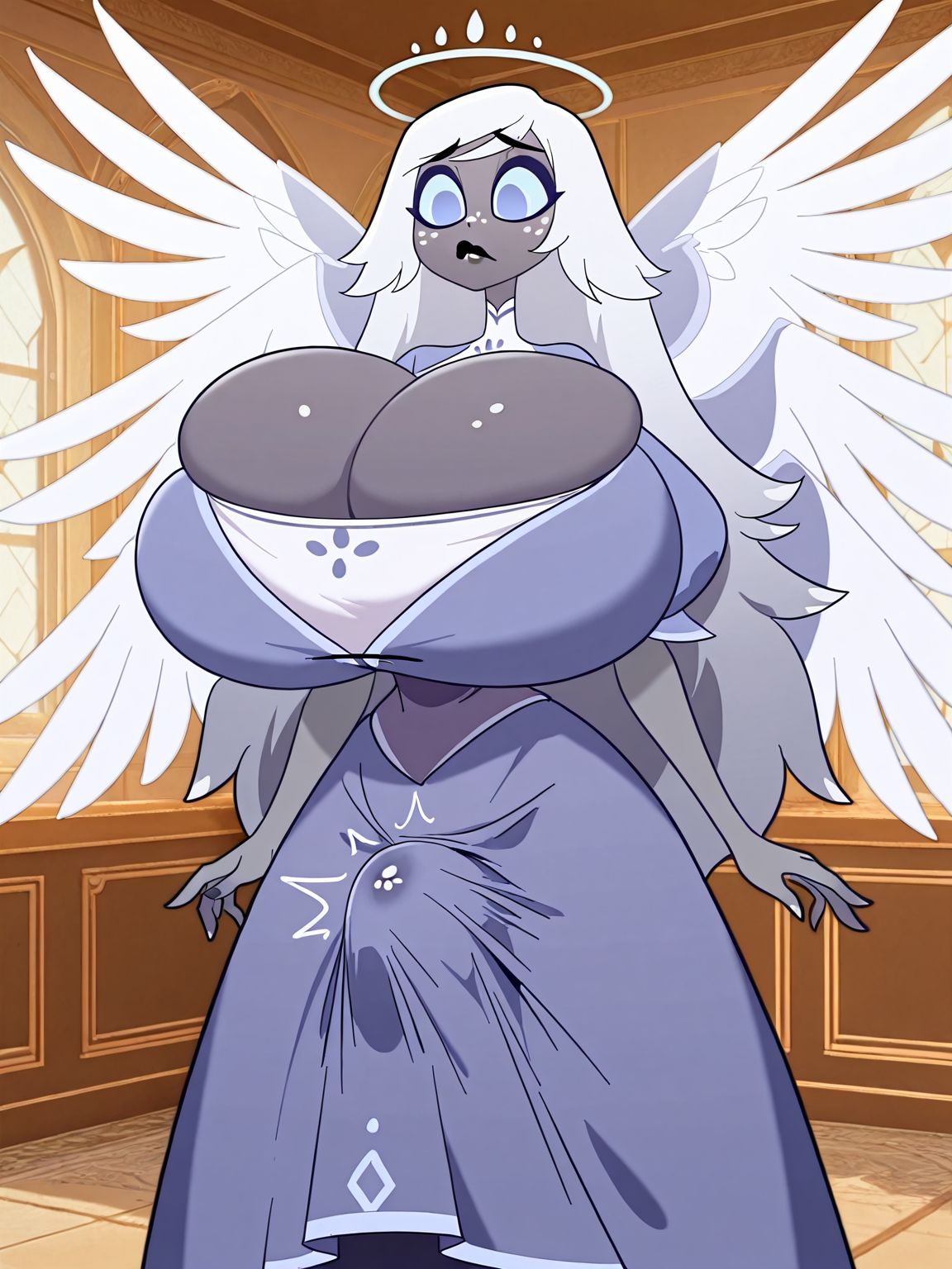 1futa ai_generated angel angel_wings areolae balls big_areola big_balls big_breasts big_cock big_penis big_testicles breasts clothed clothing dickgirl emily_(hazbin_hotel) erect erect_penis erection futa_only futanari futanurse hazbin_hotel intersex large_areolae large_balls large_breasts large_cock large_penis large_testicles long_hair long_penis penis scrotum solo solo_futa testicles uncensored urethra