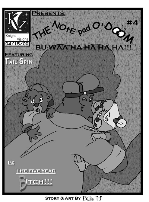 anthro baloo bear billie_h comic disney female fur furry kit_cloudkicker male mammal molly_cunningham monochrome talespin