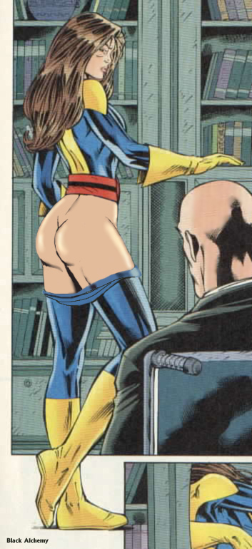 ass black_alchemy edit female male marvel photoshop professor_xavier shadowcat straight_hair tagme x-men