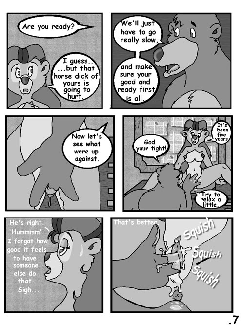 anthro baloo bear billie_h comic disney female fur furry male mammal nipples pussy rebecca_cunningham straight talespin