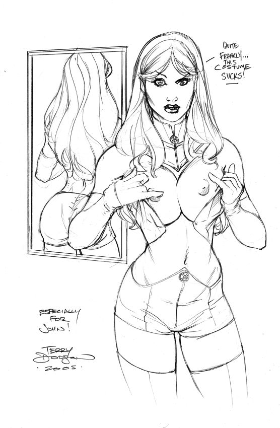 2005 emma_frost marvel monochrome straight_hair terry_dodson white_queen x-men