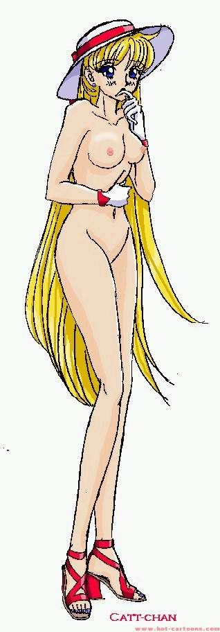 1girls bishoujo_senshi_sailor_moon blonde_hair blue_eyes breasts catt-chan female female_only gloves hat high_heels human minako_aino naked naked_footwear naked_gloves naked_hat naked_heels nipples nude small_breasts solo tagme