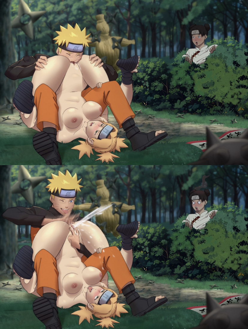 1boy 2girls after_battle ahe_gao black_hair blonde_hair blue_eyes blush breasts caught caught_in_the_act climax closed_eyes cuckquean cunnilingus ejaculation female female_ejaculation fingering fingering_ass highres multiple_girls naruto naruto_(series) naruto_shippuuden ninja nipples non-web_source nude one_eye_closed oral peeping pussy quad_tails sex shuriken spiked_hair squirting straight surprised temari tenten tongue tongue_out uzumaki_naruto weapon zanzagen