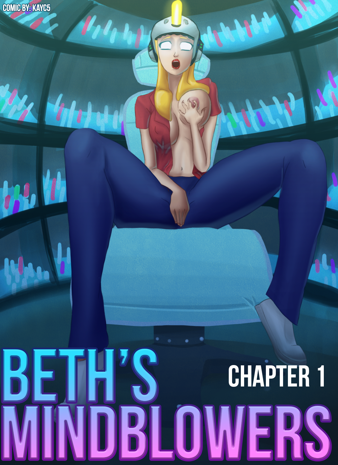 1girls, beth smith, blonde hair, clothed, female, female only, helmet, hypnosis, kayc5, masturbation, milf, mind control, rick and morty, self fondle, sitting, solo, tech control