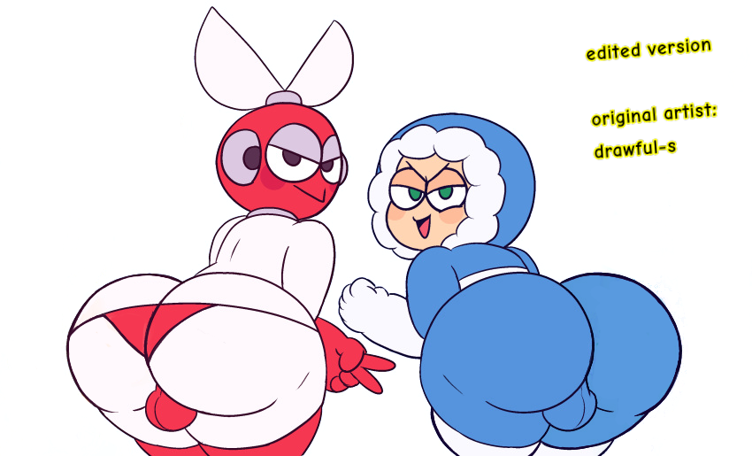 2boys ass ass_cleavage balls big_ass big_butt bulge butt butt_crack cloth cut_man drawful-s edit fat_ass fat_butt fully_clothed gay huge_ass huge_butt ice_man looking_at_viewer looking_back male male_only mega_man mega_man(classic) panties robot robot_master simple_background tagme thick_ass thick_butt white_background winter_coat