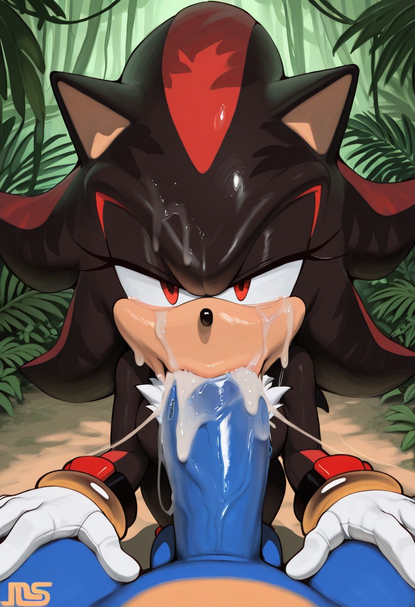 2025, ai generated, bigtub7775, blowjob, cum, gay, male, sega, shadow the hedgehog, sonic (series), sonic the hedgehog, sonic the hedgehog (series), tagme