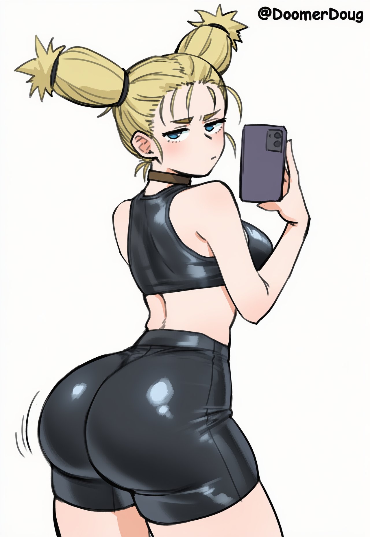 1girls, ai assisted, ai generated, ass, big ass, blonde hair, doomerdoug, jujutsu kaisen, large ass, nishimiya momo, twintails