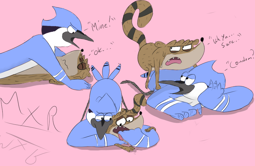 2016 cartoon_network grandschemetheme male male_only mordecai regular_show rigby yaoi