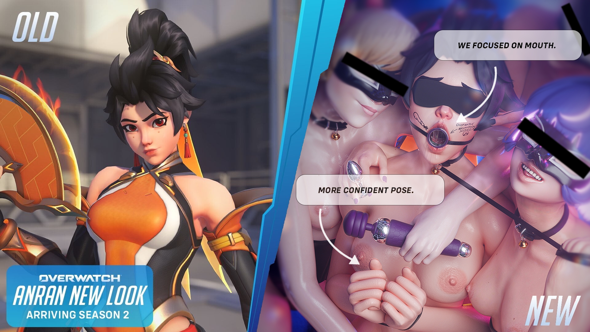 3d, 4girls, advertisement, anran, bdsm, blender, blender (software), blender cycles, breasts, casting couch, collar, d.va, eyes covered, face mask, face paint, hana song, hexencraft, juno (overwatch), kiriko (overwatch), kiriko kamori, leash, leash and collar, leash pull, leashed collar, looking at camera, looking at viewer, mouth gag, mouth open, mouth spreader, neon lights, overwatch, tied hands