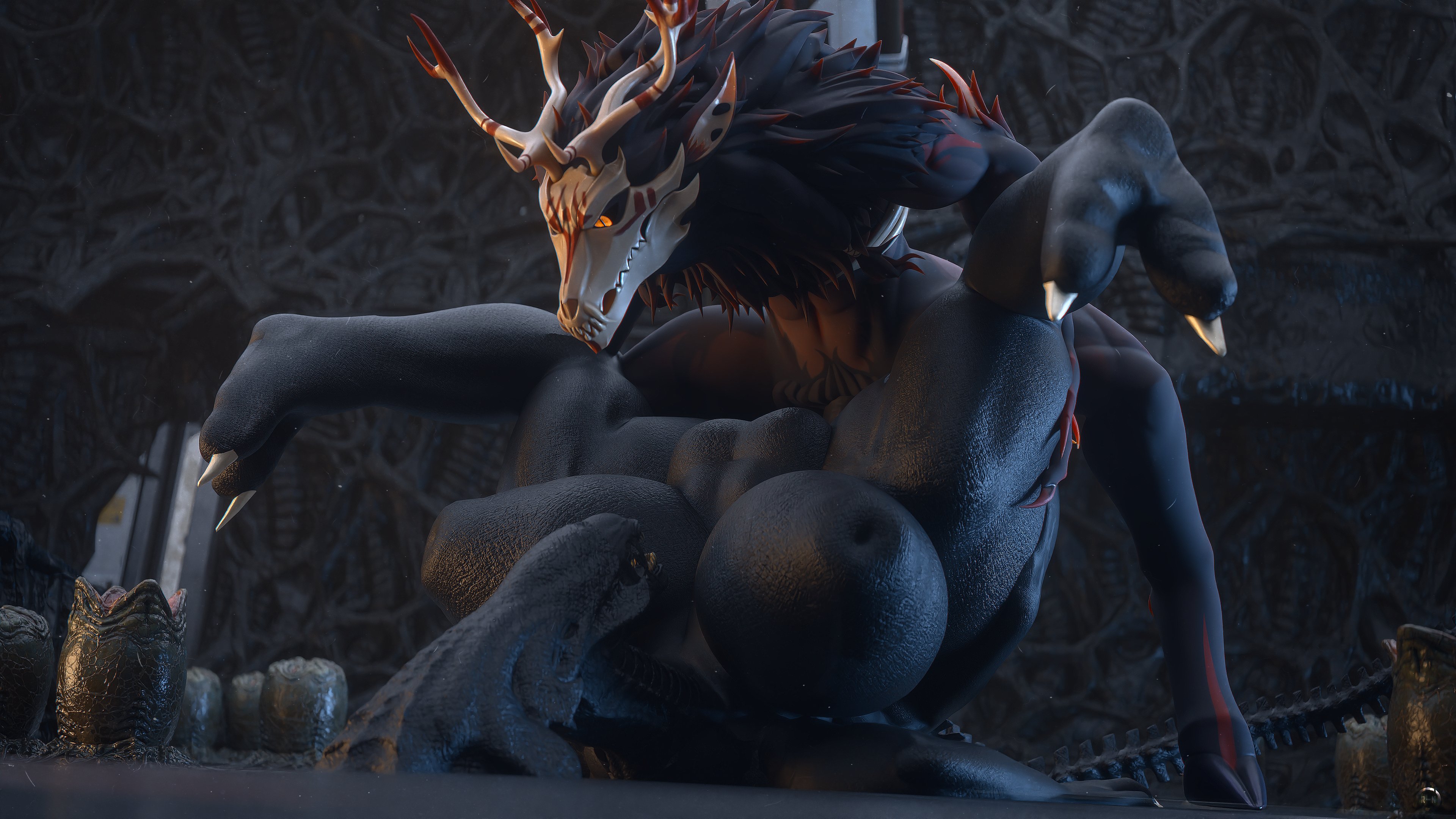 1girls, 3d, alien (franchise), breasts, female, female xenomorph, femomorph, male, maledom, runn1non, wendigo, xenomorph, xenomorph egg, xenomorph queen, xenomorph tail