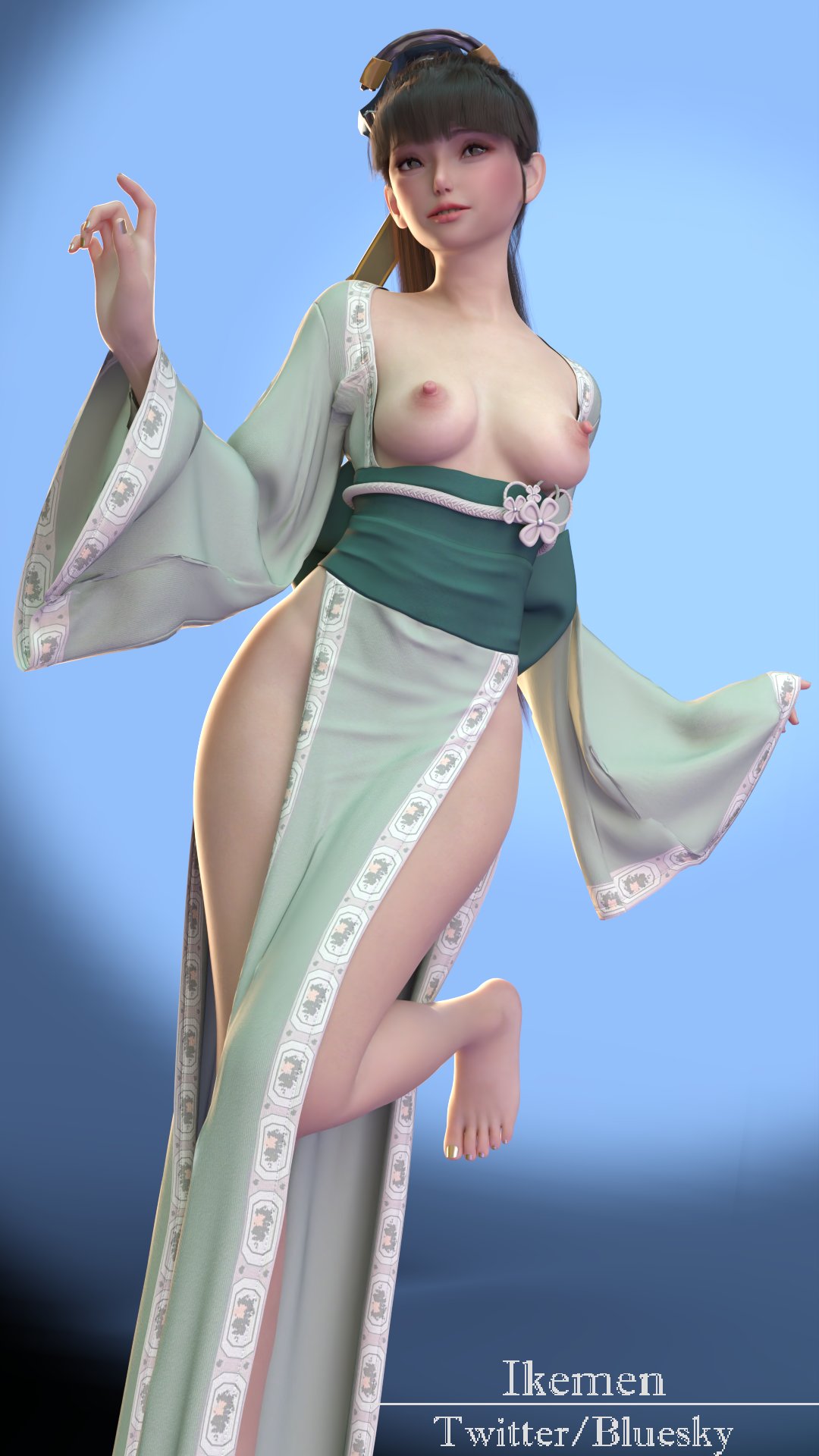 1girls, 3d, breasts, eve (stellar blade), female, female only, ikeman, nipples, solo, stellar blade