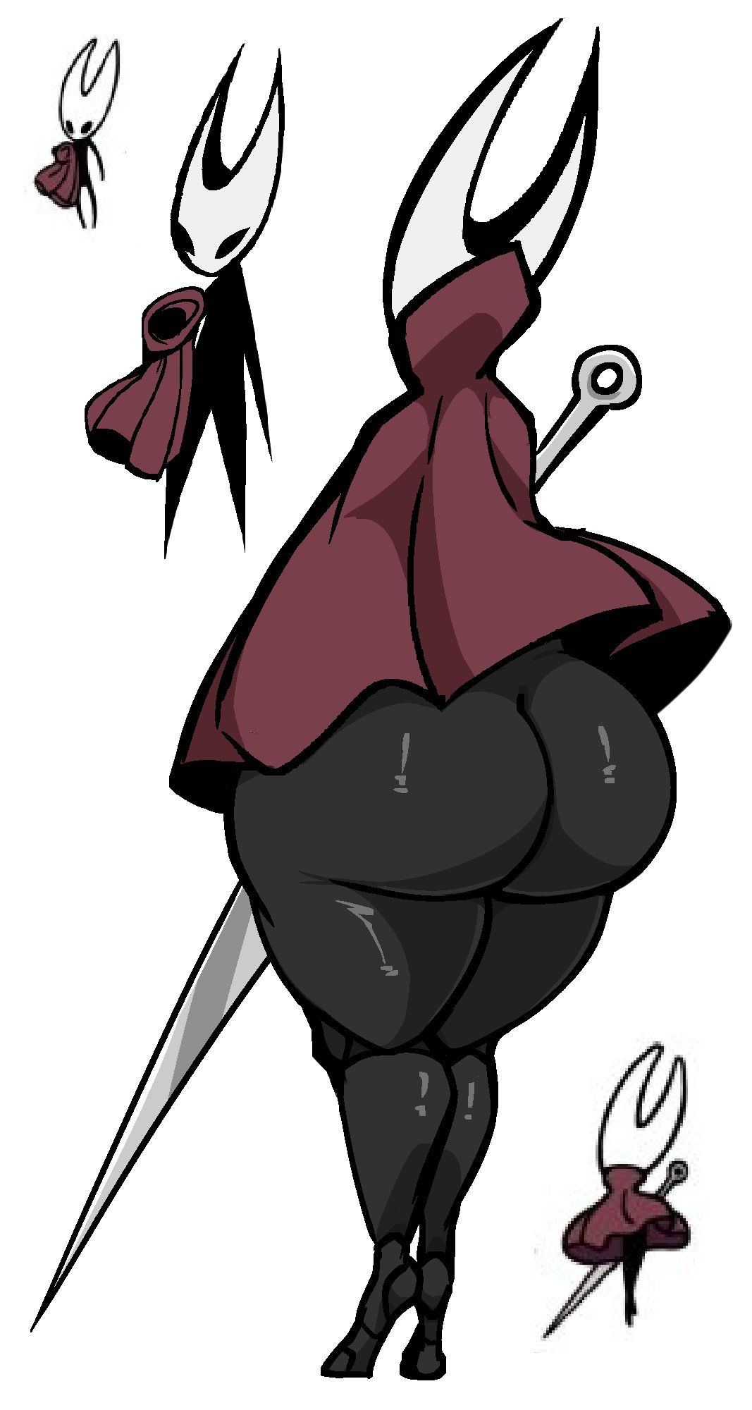 1girls ass ass_focus big_ass big_butt black_body facing_away female female_only hollow_knight hornet_(hollow_knight) huge_ass huge_butt huge_thighs looking_away nanodude78 needle red_robe reference_image robe solo solo_female solo_focus thick thick_ass thick_thighs