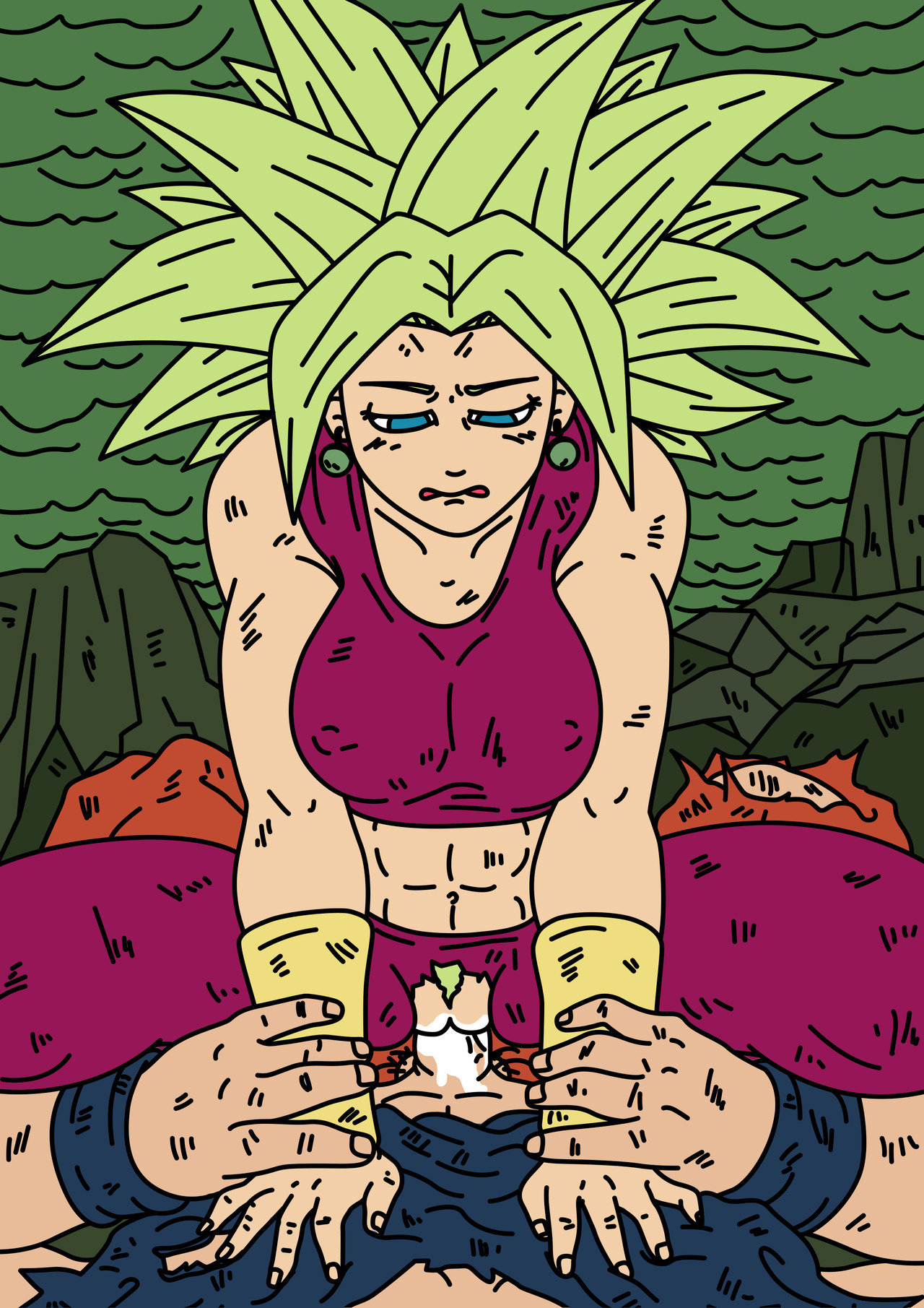 1boy, 1girls, big breasts, blonde hair, breasts, cum, cum in pussy, cum inside, dbart+18, defeated, dragon ball, dragon ball super, female, fusion, kefla, legendary super saiyan, light skin, light-skinned female, male, potara earrings, pussy, saiyan, sex, son goku, spiky hair, sports bra, straight, super saiyan, tournament of power, universe 6 saiyan/universe 7 saiyan