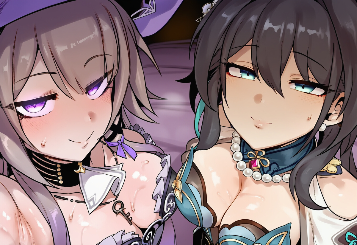 2girl1boys, 2girls, ai generated, alternate breast size, armpits, ass, ass bigger than head, ass grab, ass on face, automaticaroma, balls, balls on face, ballsack, bare armpits, bare shoulders, bed, bed sex, bedroom, bedroom eyes, big ass, big butt, big butt (female), big cock, big dick, big hips, big penis, big thighs, blowjob, blowjob face, blush, blushing female, boobs bigger than head, breasts, breasts bigger than head, breasts focus, brown hair, busty, busty female, butt, butt bigger than head, censored, censored penis, cleavage, cock, cock bigger than head, cock in pussy, cock in vagina, cock on face, cock worship, creampie, crossover, cuckold, cum, cum in mouth, cum on breasts, cum outside, cum swap, curvaceous, curvaceous body, curvaceous female, curvaceous figure, curvaceous hips, curvaceous thighs, curvy, curvy body, curvy female, curvy figure, curvy hips, deep blowjob, deep penetration, deepthroat, dick, dick in pussy, dick in vagina, double blowjob, duo female, eating cum, eyes, facesitting, female, fucked senseless, fucked silly, genshin impact, groping, groping ass, hair, hair between eyes, hands on another's ass, hands on ass, hearts, hearts around head, herta (honkai: star rail), hilichurls (species), hips, honkai (series), honkai: star rail, hourglass figure, hourglass figured female, hoyoverse, image, image set, intersex, interspecies, interspecies sex, kissing, kissing penis, large ass, large boobs, large breasts, large butt, large cock, large dick, large penis, large tits, legs, licking balls, licking penis, lips, lips on penis, long hair female, looking at viewer, lust, lustful gaze, male, male/female, mature body, mature female, mature woman, middle finger, mihoyo, mitachurl, monster, monster cock, monster cum, monster on female, monster sex, monster/human, mouth on penis, muscular male, nipples, partially clothed, partially clothed female, pawg, penis, penis in breasts, penis in pussy, penis in vagina, penis out, phat ass, plump ass, plump boobs, plump breasts, plump butt, plump thighs, plump tits, ponytail, ponytail female, purple eyes, pussy on face, pussy penetration, ruan mei (honkai: star rail), semen, semen in mouth, shocked, shocked expression, suspended congress, sweat, sweating, sweaty, sweaty body, tearing up, the herta (honkai: star rail), thighs, thinking, thinking about sex, threesome, thrusting, thrusting hard, thrusting into pussy, tits bigger than head, turquoise eyes, turquoise eyes female, unique hair, voluptuous, voluptuous female, voluptuous woman, wide hips, witch costume, witch hat
