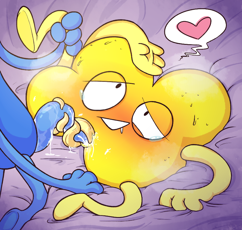 algebralien battle_for_bfb battle_for_bfdi battle_for_dream_island bfb bfdi blue_body blush cum cum_on_body four_(bfb) heart holding_leg jacknjellify object_shows sewergnats sex sweat tears tentacle tentacle_penis tentacle_sex tentacles text_porn x_(bfb) x_finds_out_his_value xfohv yellow_body