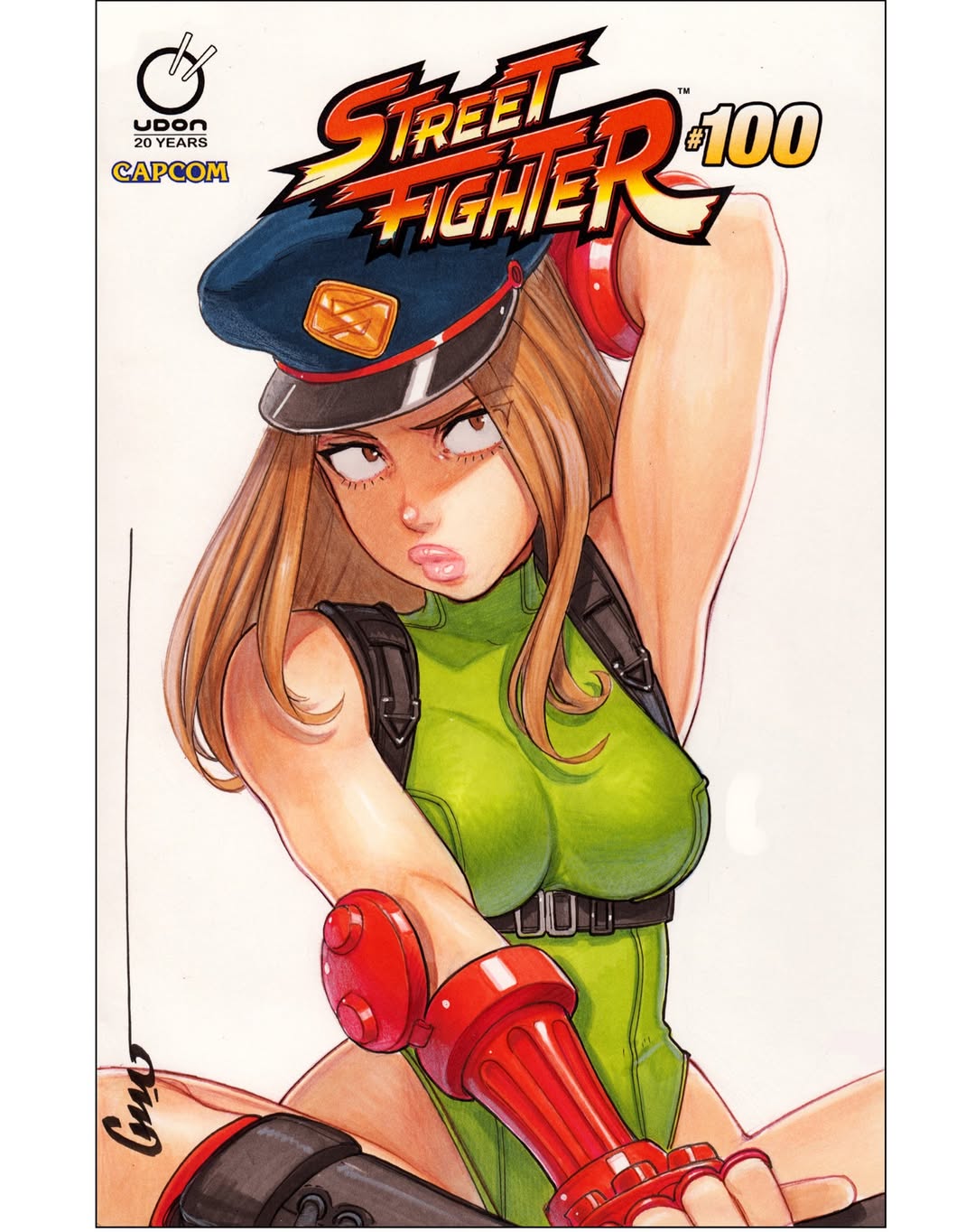 alone, armpits, big lips, blonde, blonde female, blonde hair, blonde hair female, blonde-haired female, brown eyes, brown hair, camie, camie utsushimi, cammy white (cosplay), cap, gear, green clothing, juicy lips, kissable lips, leotard, lips, looking at viewer, my hero academia, name connection, omar dogan, omar dogan (style), pose, posing, posing for picture, posing for the viewer, solo, solo female, street fighter, thick lips, tsundere
