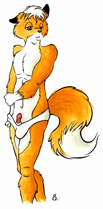 anthro b_(artist) ball_bulge bedroom_eyes black_ear_tips black_nose briefs canid canine clothing dipstick_ears dipstick_tail ear_markings erection fox fur genitals hair male male_only mammal marker_(artwork) markings multicolored_ears narrowed_eyes orange_body orange_fur pen_(artwork) penis poking_out portrait red_fox red_penis seductive shaded simple_background solo standing tail tail_markings three-quarter_portrait traditional_media_(artwork) true_fox underwear white_background white_body white_briefs white_clothing white_fur white_hair white_tail_tip white_underwear