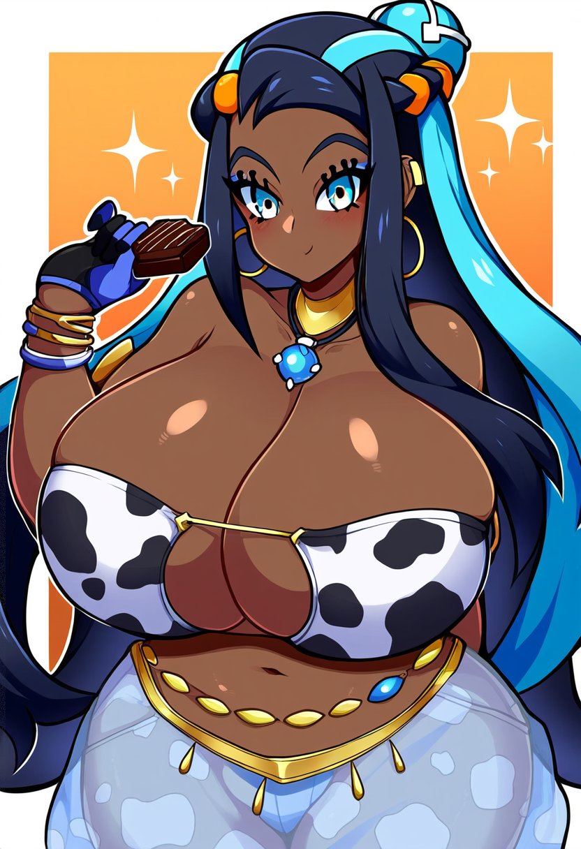 1female 1girls ai_generated bimbo bimbo_body bimbofication bimbofied breasts dan16369336 female female_only gamefreak looking_at_viewer nessa_(pokemon) pokemon pokemon_ss sole_female twitter_link