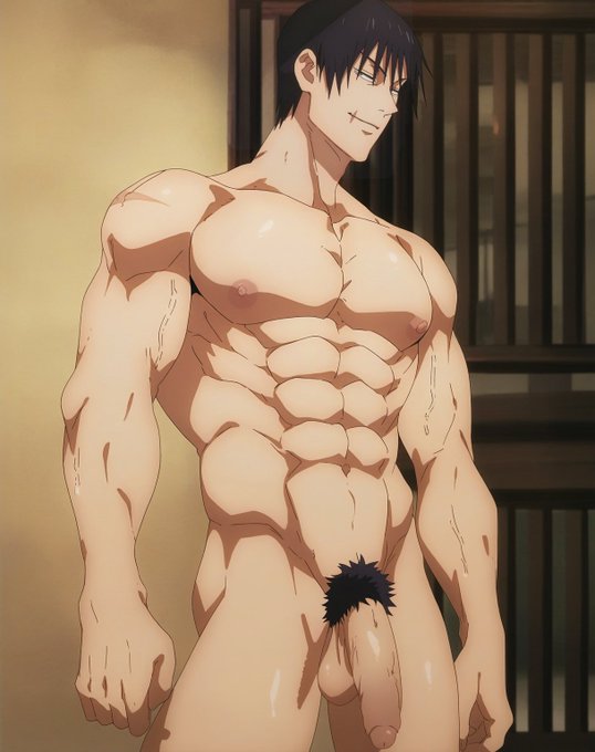 1boy abs ai_generated balls black_hair completely_naked completely_naked_male completely_nude completely_nude_male erect_nipples foreskin gilxxgamesh happy jujutsu_kaisen male male_focus male_only muscles muscular muscular_male naked naked_male nipples nude nude_male old_male older_male pecs pectorals penis pink_nipples pubic_hair scar solo testicles toji_fushiguro uncircumcised uncircumcised_penis uncut yaoi