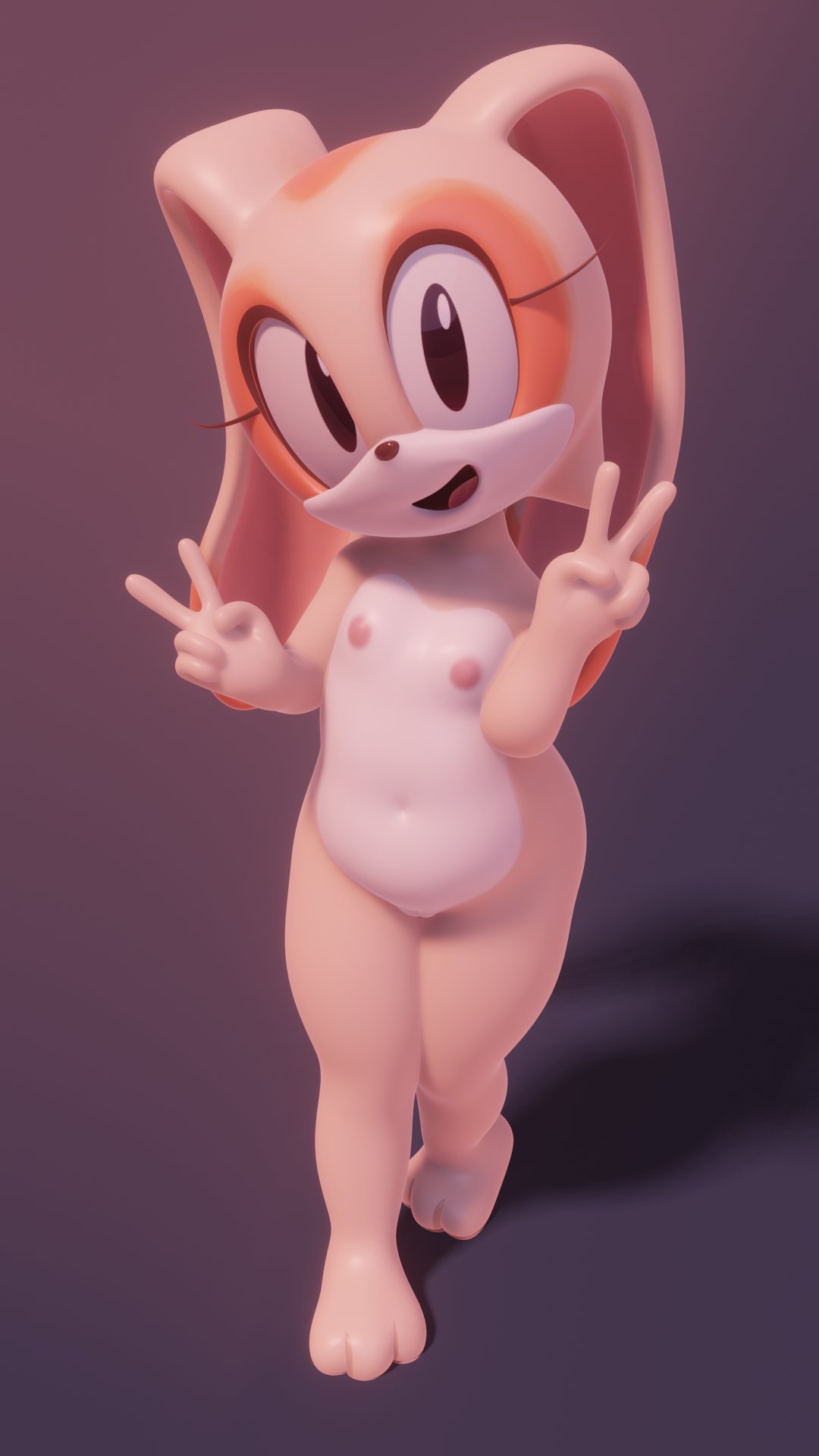 1girls 3d 3d_model 3d_render anthro blender cream_the_rabbit ears_back female female_only flat_chest flat_chested floppy_ears fur furfnsfw furry furry_only lagomorph leporid long_ears peace_sign petite petite_body petite_female rabbit rabbit_ears rabbit_tail sega smiling smiling_at_partner smiling_at_viewer solo sonic_(series) sonic_the_hedgehog_(series) tail tummy