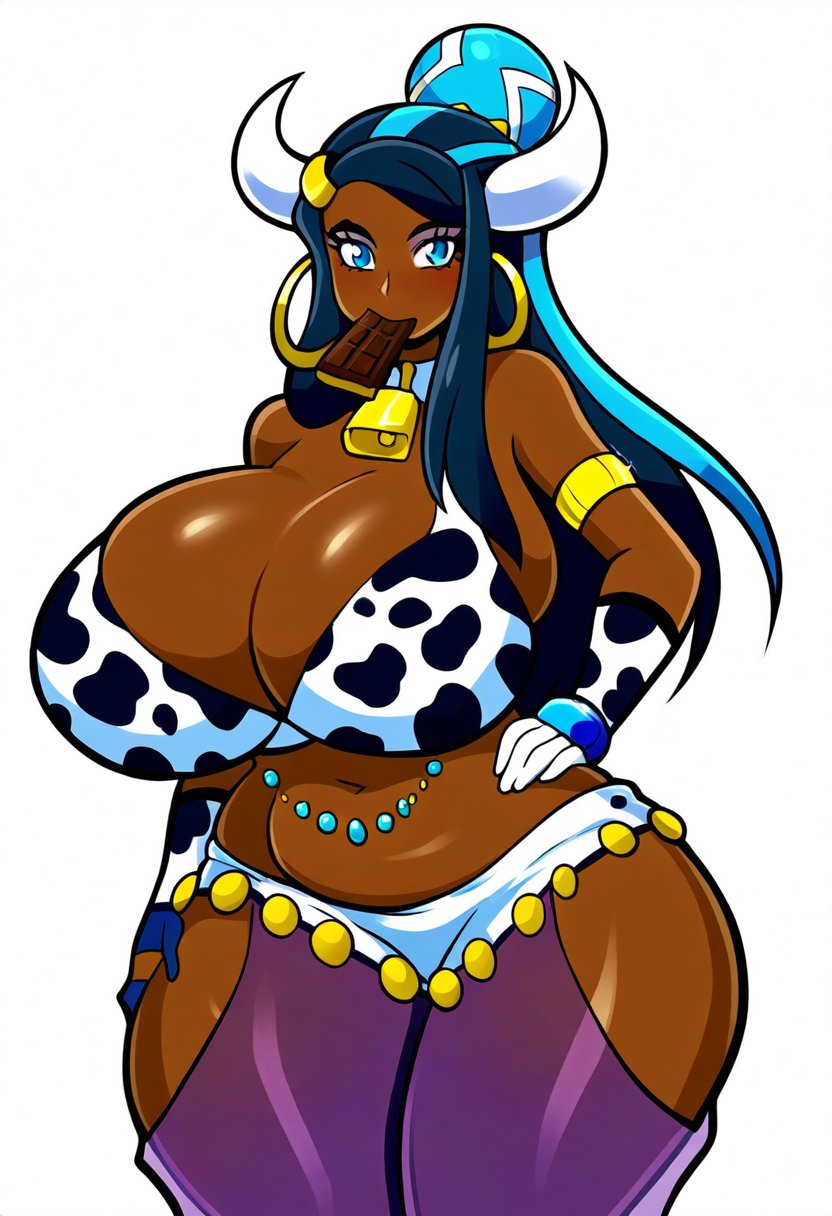 1female 1girls ai_generated bimbo bimbo_body bimbofication bimbofied breasts dan16369336 female female_only gamefreak looking_at_viewer nessa_(pokemon) pokemon pokemon_ss sole_female twitter_link