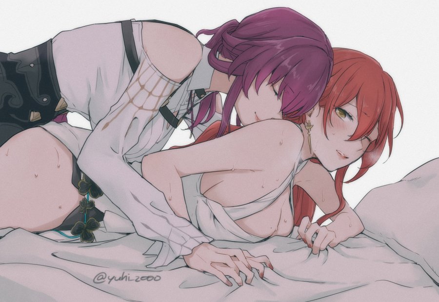 2girls, female, himeko (honkai: star rail), honkai (series), honkai: star rail, hoyoverse, kafhime, kafka (honkai: star rail), tagme, yuri