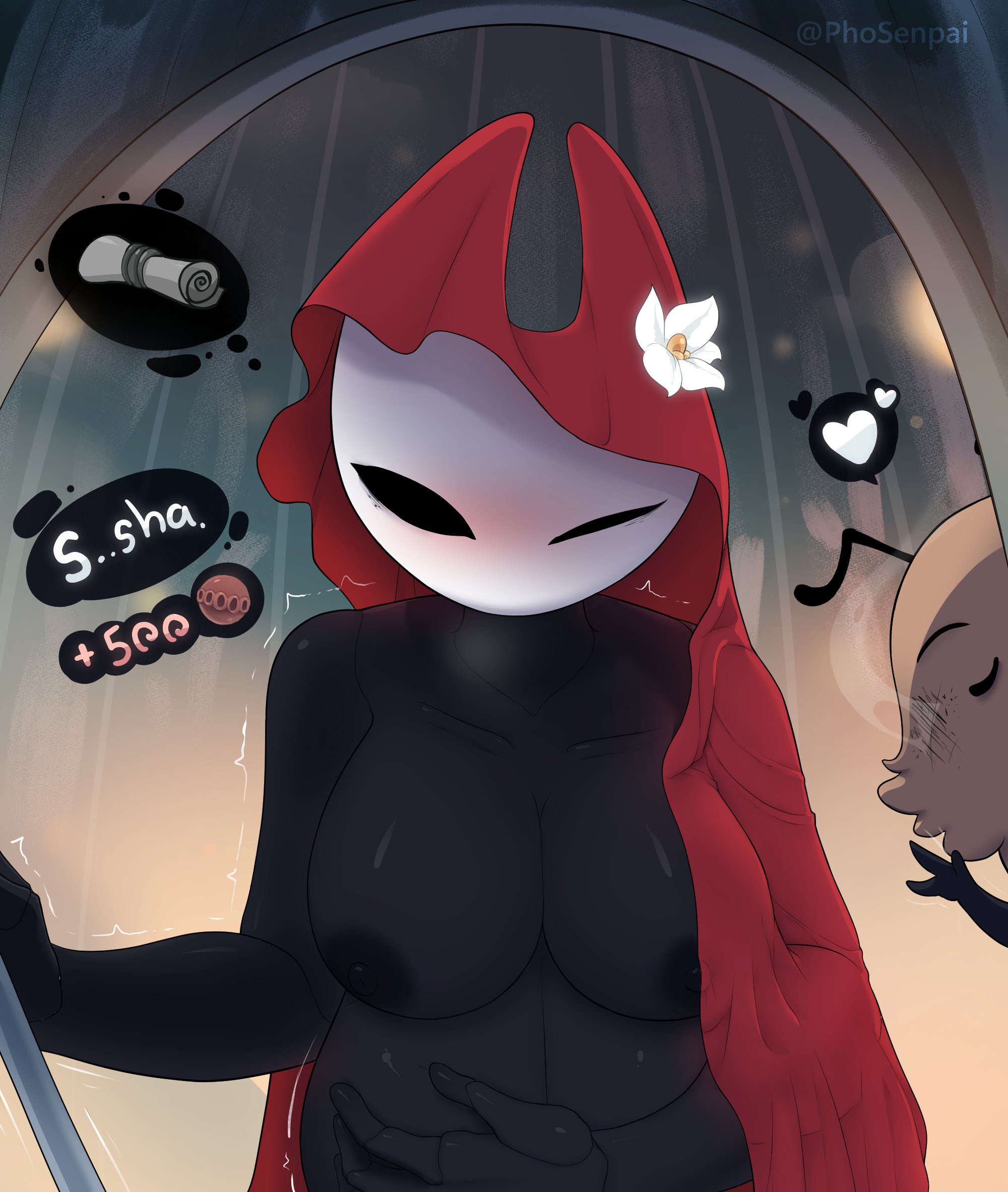 1boy, 1girls, after rape, after sex, areola, ass, bathing, bathtub, big ass, big breasts, big thighs, blush, breasts, bug, bug girl, comic, dialogue, female, flea, flea (hollow knight), hollow knight, hollow knight: silksong, hornet (hollow knight), hot spring, insect girl, insects, kratt (hollow knight), large breasts, male, mask, nipples, nude, phosenpai, pregnant, pussy, rape, raped, raped female, reward, reward sex, tagme, team cherry, text, thick thighs, thighs, water, wet body, wet skin