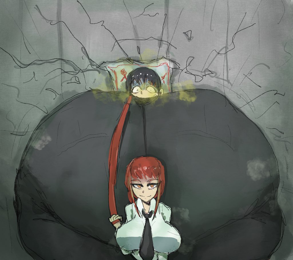 2025, 2girls, against wall, ass, ass focus, big ass, big breasts, black hair, black hair female, bottom heavy, breasts, chainsaw man, clothed, clothed female, cracked wall, face in ass, facefart, facefarting, fart, fart cloud, fart fetish, fart torture, farting, farting in face, farting in mouth, farting on another, fat ass, female, female only, female/female, full of gas, gigantic ass, green fart, green fart cloud, higashiyama kobeni, huge ass, hyper ass, kobeni higashiyama, leash, leash pull, leashed female, makima (chainsaw man), makima fart inflation, meat wall (body type), meme, nstar3star, red hair, seynsin (artist), smile, thick thighs, wide hips, yellow eyes, yellow eyes female, yuri