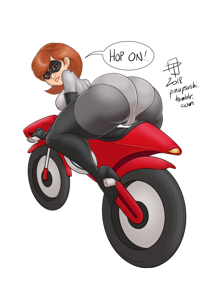 1girls alternate_costume armwear ass big_ass callmepo cameltoe clothed clothing dat_ass disney elastigirl elastigirl_(the_incredibles_2_supersuit) eyewear female female_only footwear fully_clothed handwear helen_parr legwear mask motorcycle pixar presenting smooth_skin solo the_incredibles the_incredibles_2