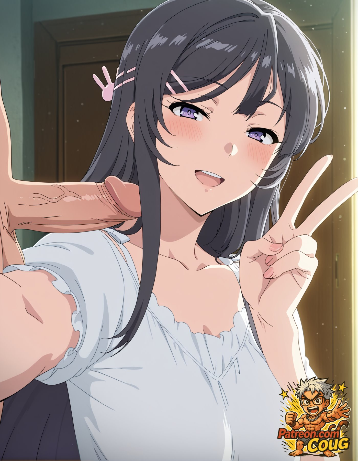 ai assisted, ai generated, coug, female, male, sakurajima mai, seishun buta yarou wa bunny girl senpai no yume wo minai, stable diffusion
