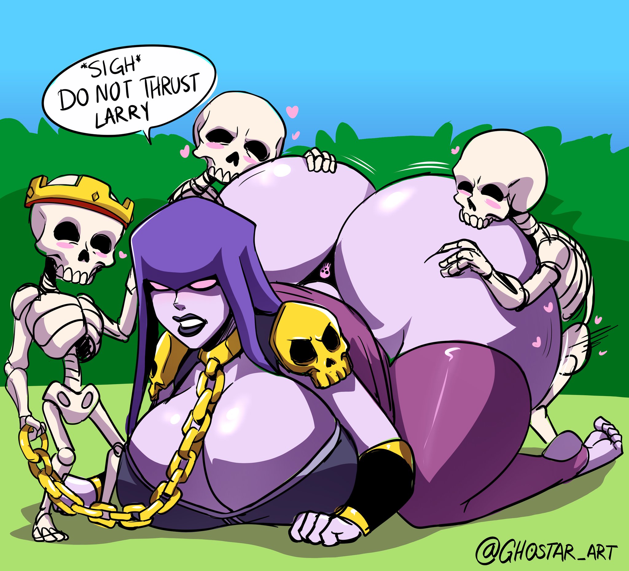 1female, 1girls, ass, big ass, chain necklace, clash (series), clash of clans, clash royale, female, forced exposure, forced submission, ghostar, huge ass, larry (c.o.c), male, necklace, solo female, tagme, witch (clash of clans), witch (clash royale)