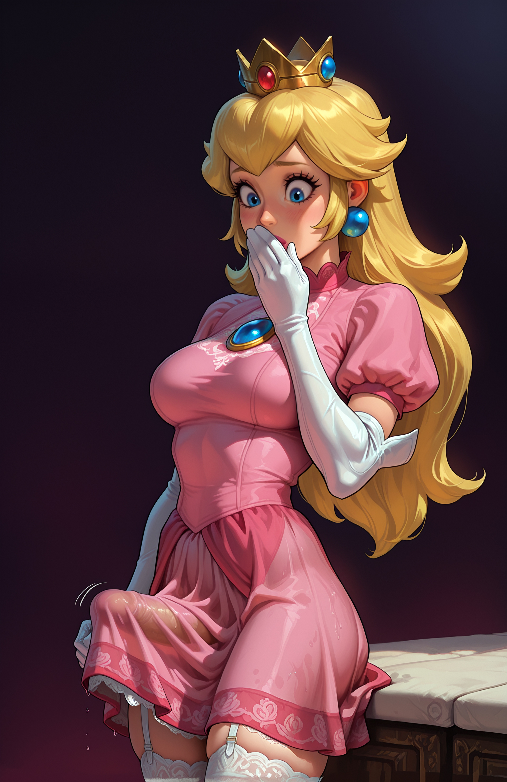 ai assisted, ai generated, female, futanari, intersex, melk, penis, penis under clothes, princess peach